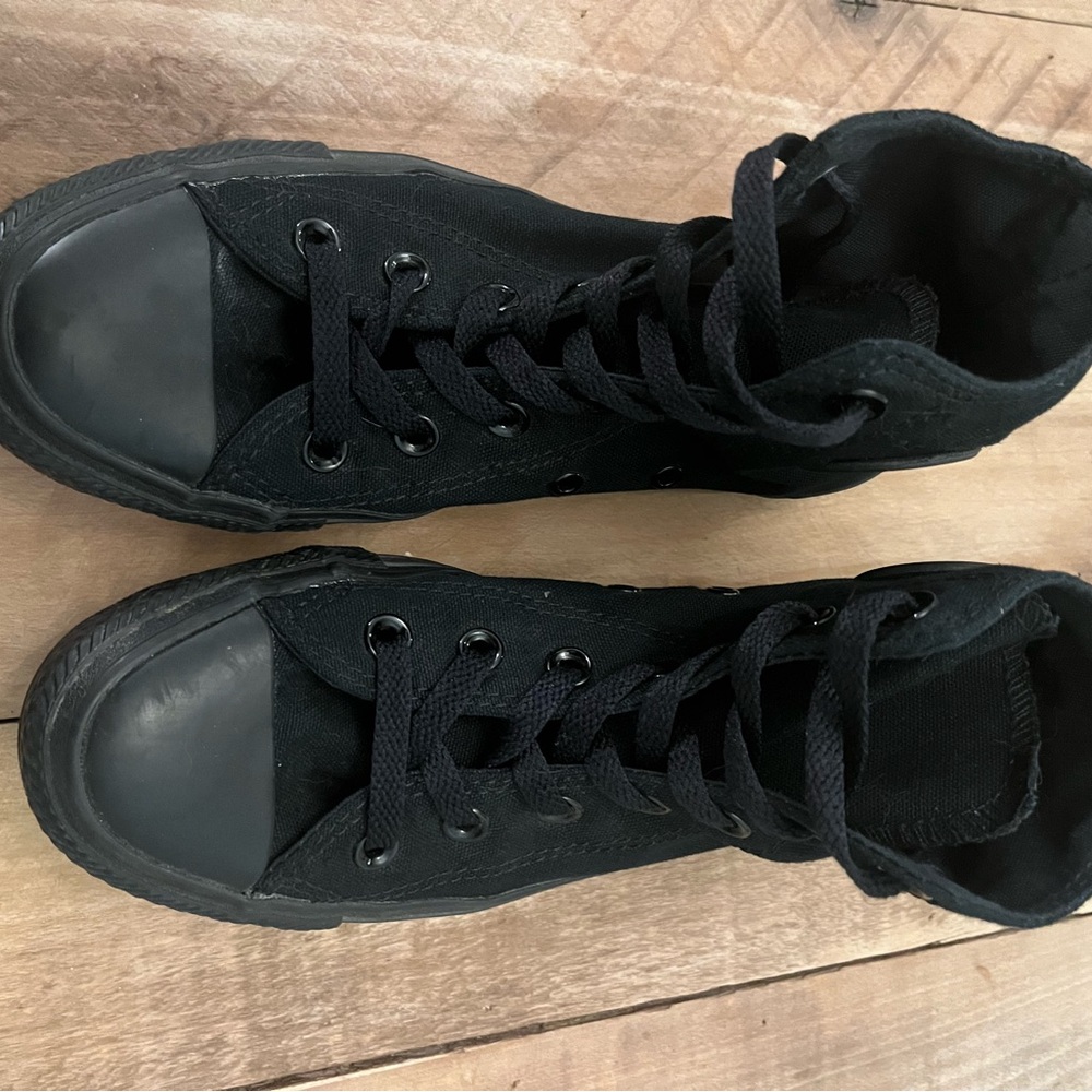 Converse Triple Black High-Top Sneakers. Women Size 6/ Men Size 4.5.